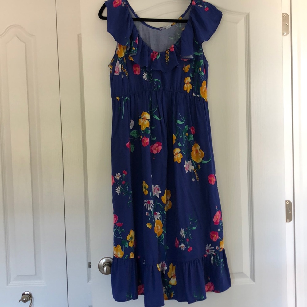 Old Navy, maternity, blue floral dress